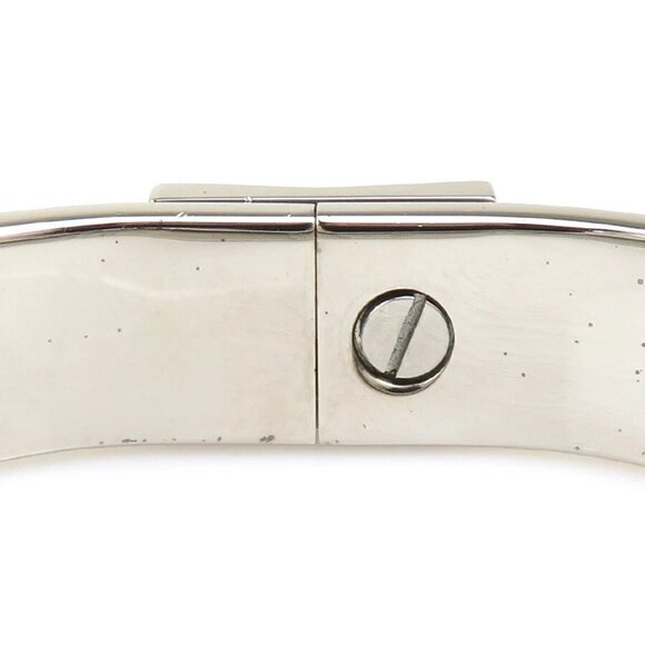 HERMES Clic Clac Bangle Bracelet Silver/Black Metal/Enamel - Picture 7 of 10